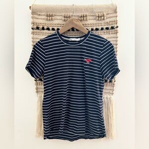 Peter Millar Navy and White Striped Tee